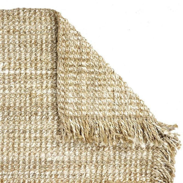 Chunky Jute Tassel Loose Open Weave Hand-Woven Natural Fibre Flatweave  Gold/Cream Rug Lowest Price £90.51