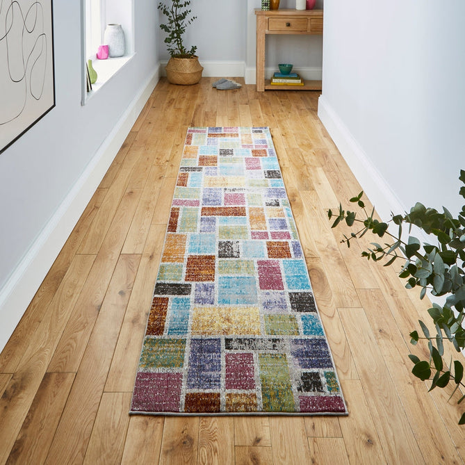 16th Avenue 37A Modern Super Soft Geometric Pink/Blue/Brown/Purple/Green/Multicolour Runner-Think Rugs-Rug Love - The Most Loved Rug Store