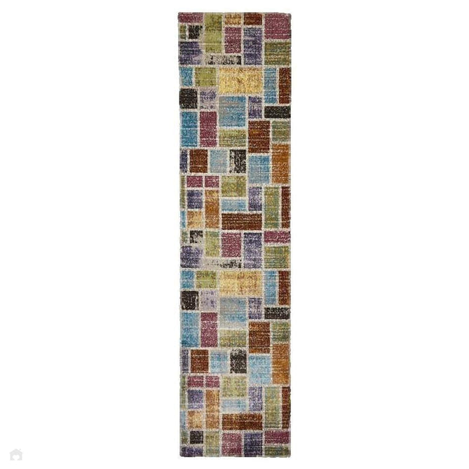 16th Avenue 37A Modern Super Soft Geometric Pink/Blue/Brown/Purple/Green/Multicolour Runner-Think Rugs-Rug Love - The Most Loved Rug Store