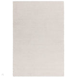 Abbus Modern Boucle Plain Hand-Woven Textured-Effect Soft-Touch Polyester Flatweave Ivory Rug