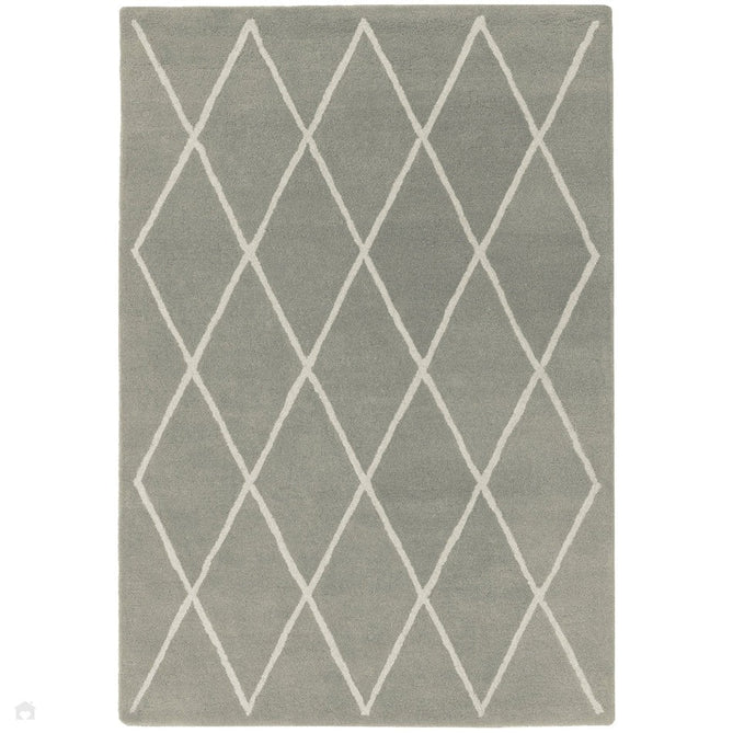 Albany Diamond Modern Geometric Hand-Woven Wool Grey Silver/Cream Rug-Asiatic Carpets-Rug Love - The Most Loved Rug Store