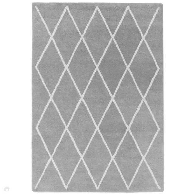 Albany Diamond Modern Geometric Hand-Woven Wool Grey Silver/Cream Rug-Asiatic Carpets-Rug Love - The Most Loved Rug Store