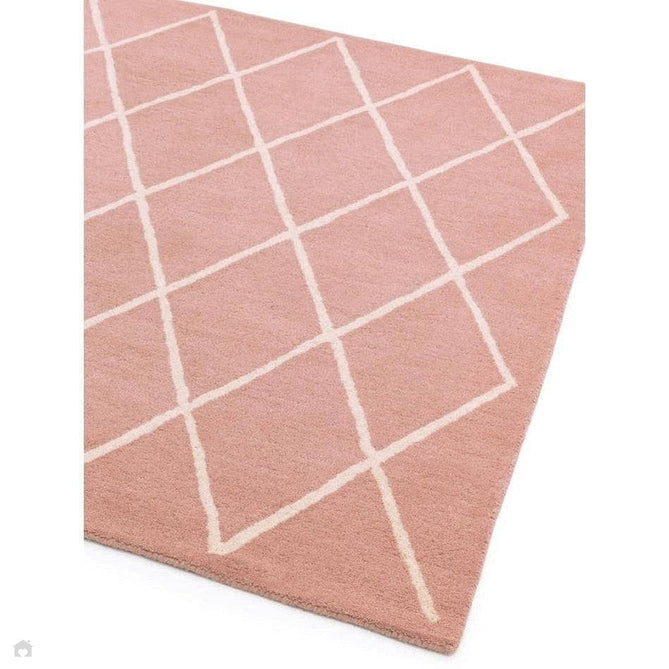 Albany Diamond Modern Geometric Hand-Woven Wool Light Dusty Pink/Cream Rug-Asiatic Carpets-Rug Love - The Most Loved Rug Store