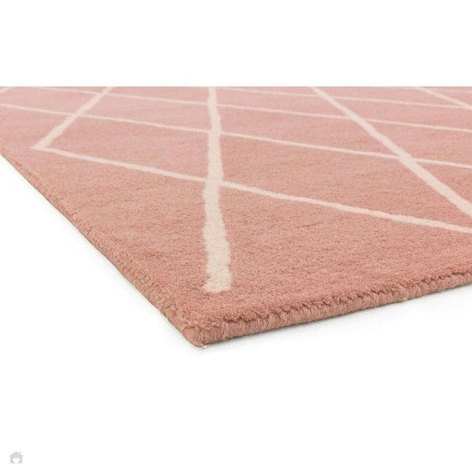 Albany Diamond Modern Geometric Hand-Woven Wool Light Dusty Pink/Cream Rug-Asiatic Carpets-Rug Love - The Most Loved Rug Store