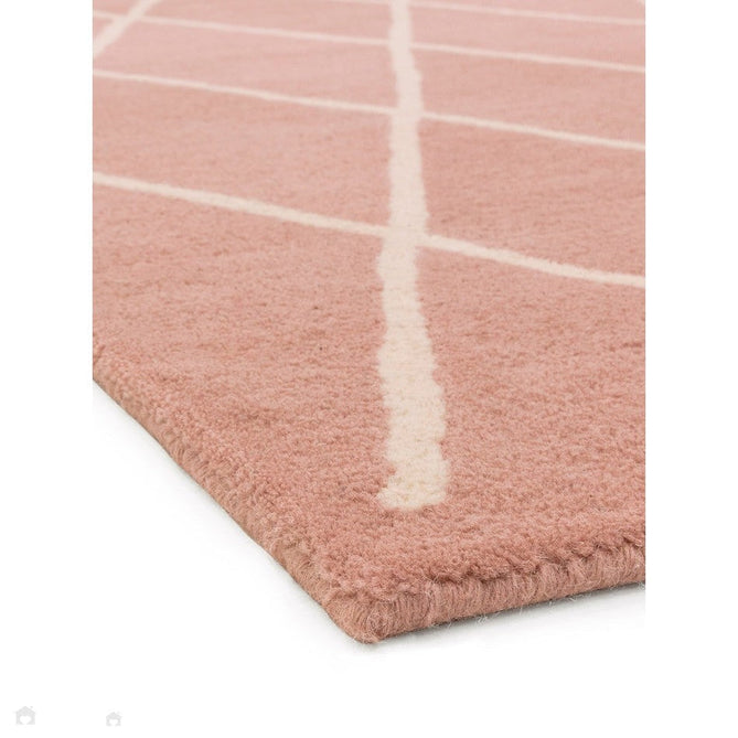 Albany Diamond Modern Geometric Hand-Woven Wool Light Dusty Pink/Cream Rug-Asiatic Carpets-Rug Love - The Most Loved Rug Store