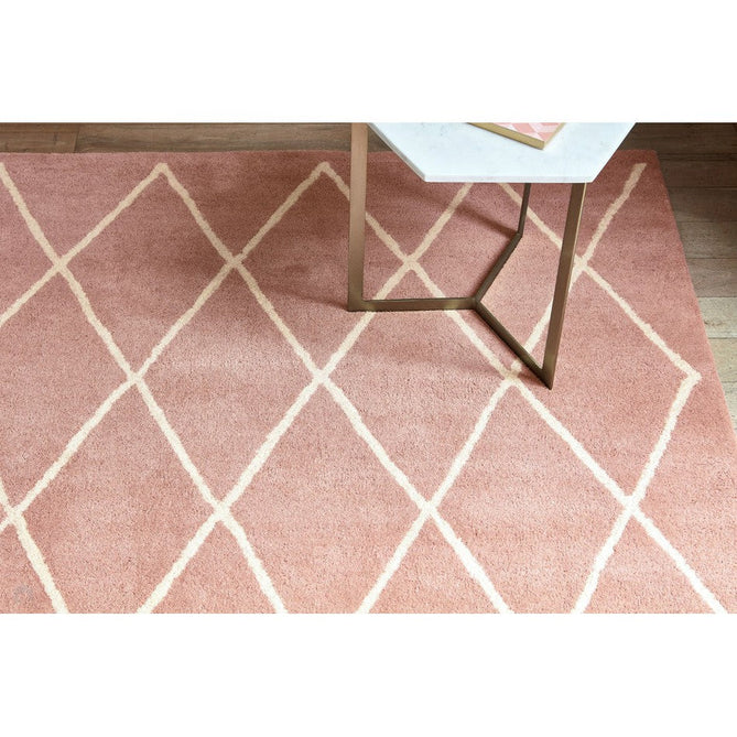 Albany Diamond Modern Geometric Hand-Woven Wool Light Dusty Pink/Cream Rug-Asiatic Carpets-Rug Love - The Most Loved Rug Store