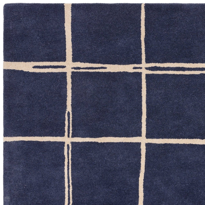 Albany Grid Modern Geometric Hand-Woven Wool Marine/Cream Rug-Asiatic Carpets-Rug Love - The Most Loved Rug Store