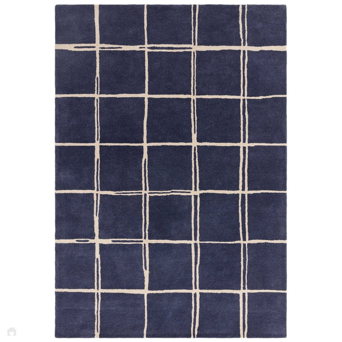 Albany Grid Modern Geometric Hand-Woven Wool Marine/Cream Rug-Asiatic Carpets-Rug Love - The Most Loved Rug Store