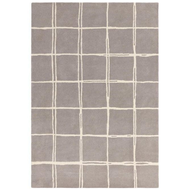 Albany Grid Modern Geometric Hand-Woven Wool Silver/Cream Rug-Asiatic Carpets-Rug Love - The Most Loved Rug Store