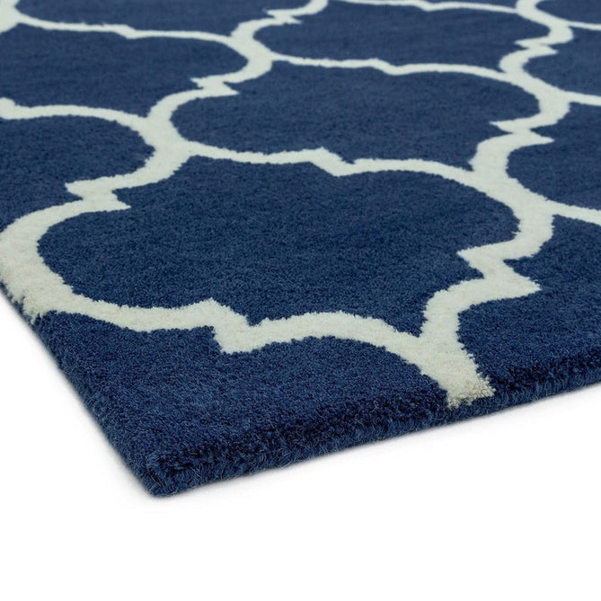 Albany Ogee Modern Geometric Hand-Woven Wool Blue Rug-Asiatic Carpets-Rug Love - The Most Loved Rug Store