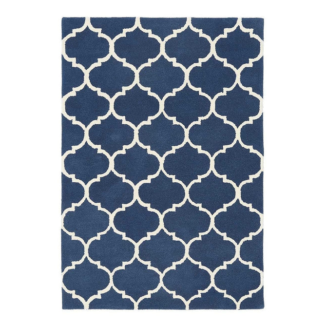 Albany Ogee Modern Geometric Hand-Woven Wool Blue Rug-Asiatic Carpets-Rug Love - The Most Loved Rug Store