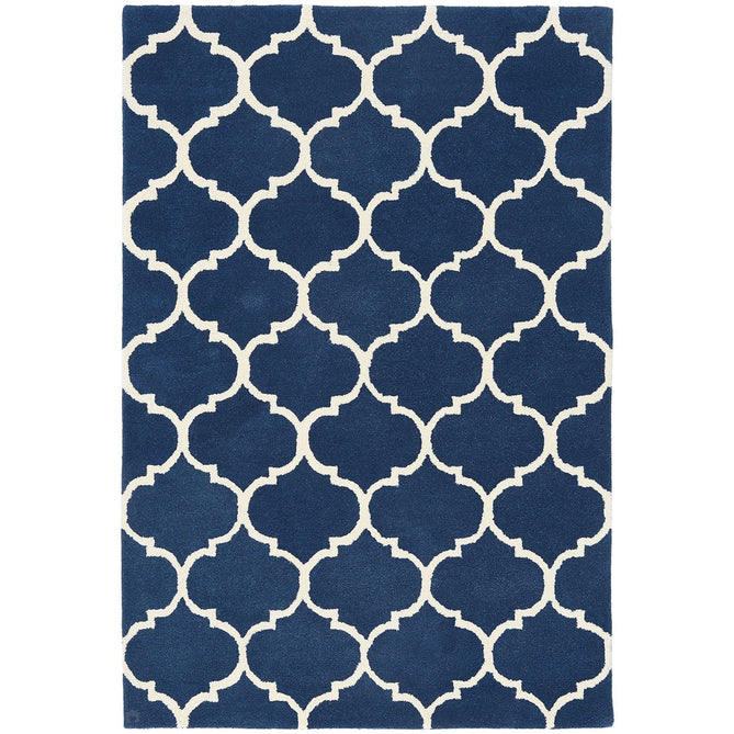 Albany Ogee Modern Geometric Hand-Woven Wool Blue Rug-Asiatic Carpets-Rug Love - The Most Loved Rug Store