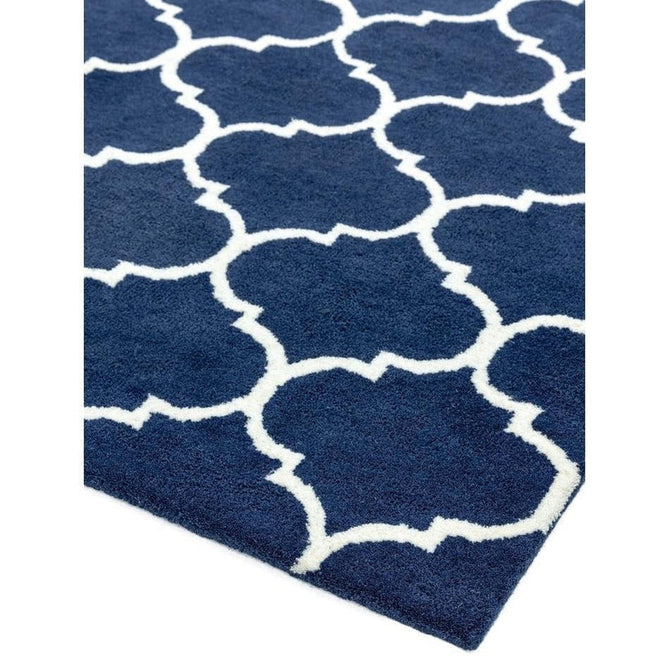 Albany Ogee Modern Geometric Hand-Woven Wool Blue Rug-Asiatic Carpets-Rug Love - The Most Loved Rug Store