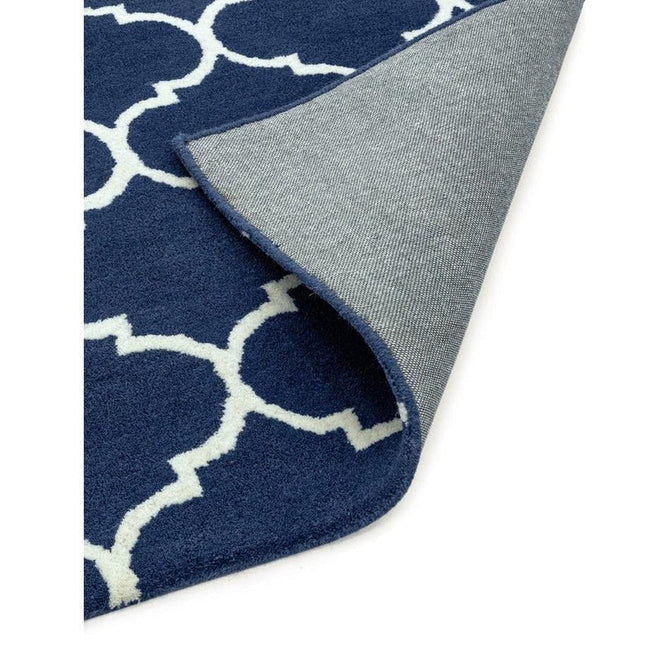 Albany Ogee Modern Geometric Hand-Woven Wool Blue Rug-Asiatic Carpets-Rug Love - The Most Loved Rug Store