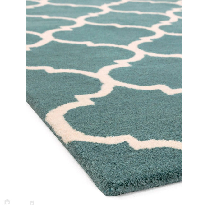 Albany Ogee Modern Geometric Hand-Woven Wool Duck Egg Rug-Asiatic Carpets-Rug Love - The Most Loved Rug Store