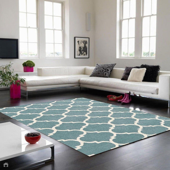 Albany Ogee Modern Geometric Hand-Woven Wool Duck Egg Rug-Asiatic Carpets-Rug Love - The Most Loved Rug Store