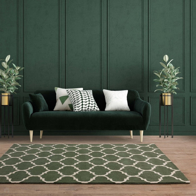 Albany Ogee Modern Geometric Hand-Woven Wool Green Rug-Asiatic Carpets-Rug Love - The Most Loved Rug Store