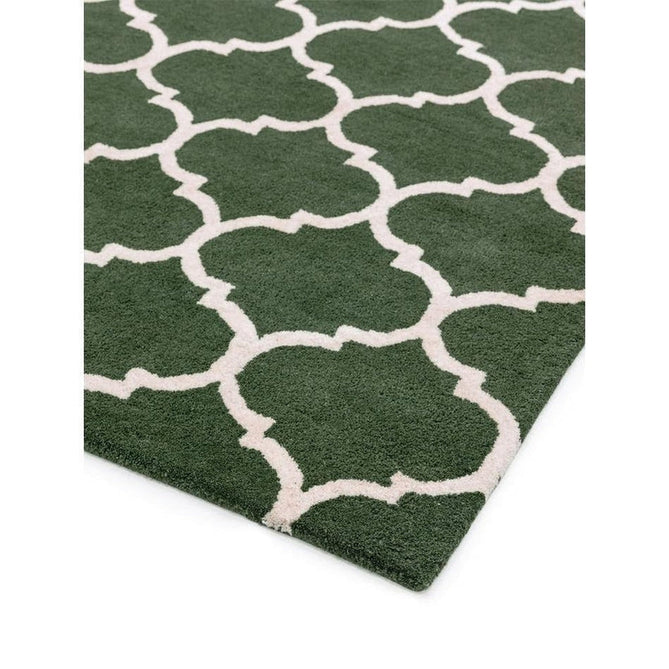 Albany Ogee Modern Geometric Hand-Woven Wool Green Rug-Asiatic Carpets-Rug Love - The Most Loved Rug Store