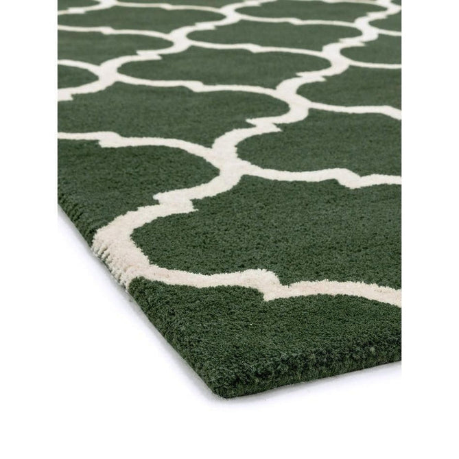 Albany Ogee Modern Geometric Hand-Woven Wool Green Rug-Asiatic Carpets-Rug Love - The Most Loved Rug Store