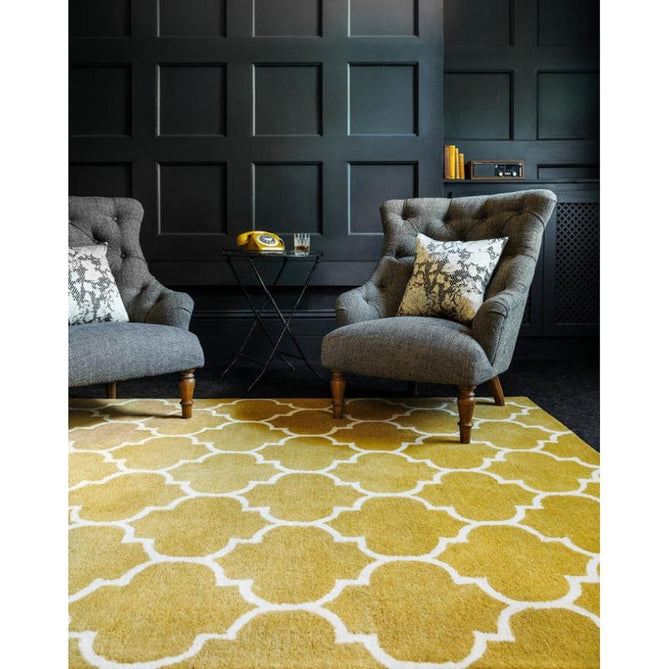 Albany Ogee Modern Geometric Hand-Woven Wool Ochre Rug-Asiatic Carpets-Rug Love - The Most Loved Rug Store