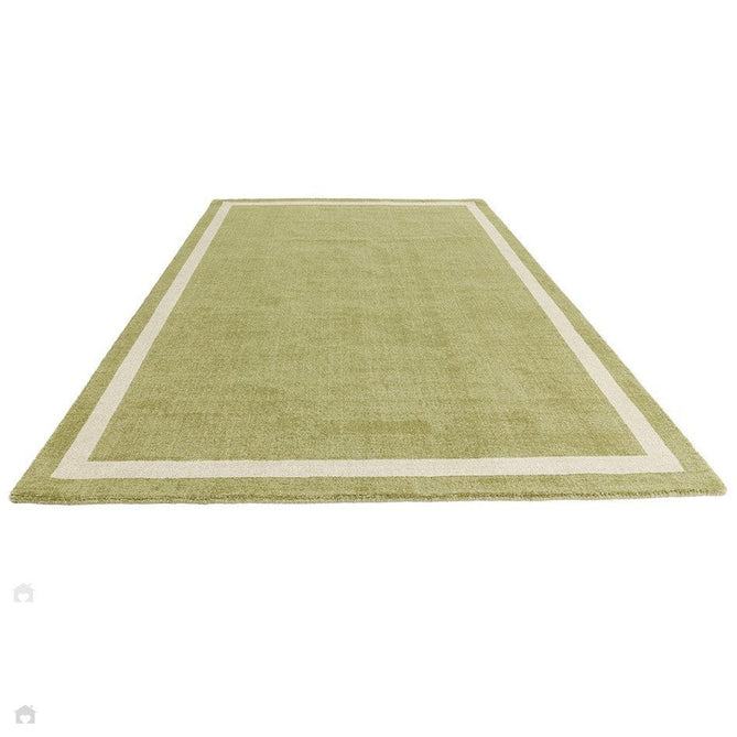 Albi Modern Plain Border Hand-Woven Textured Wool Low Flat Pile Green Rug-Asiatic Carpets-Rug Love - The Most Loved Rug Store