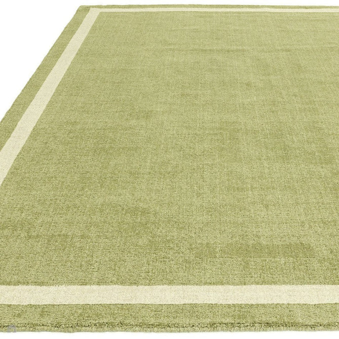 Albi Modern Plain Border Hand-Woven Textured Wool Low Flat Pile Green Rug-Asiatic Carpets-Rug Love - The Most Loved Rug Store