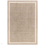 Albi Modern Plain Border Hand-Woven Textured Wool Low Flat Pile Sand Rug