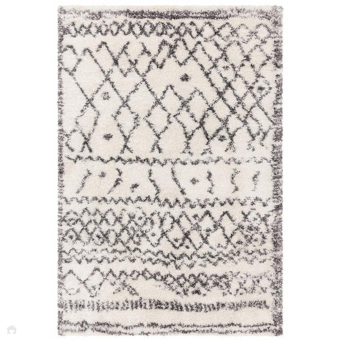 Alto AL04 Modern Moroccan Berber Soft Plush Boho Shaggy Cream/Grey Rug 080 x 150 cm-Shop Returns-Rug Love - The Most Loved Rug Store