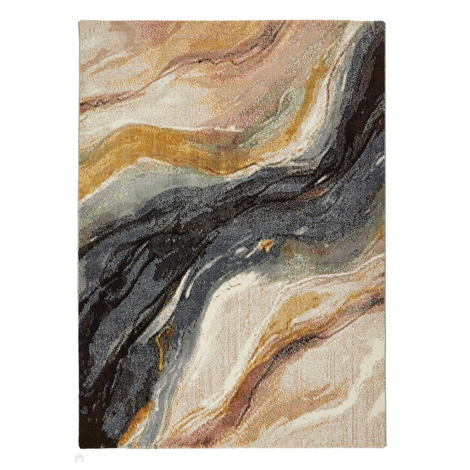 Amara AMA102 Modern Abstract Marbled Granite Stone High-Density Soft-Touch Polyester Peal/Midnight Rug-Concept Looms-Rug Love - The Most Loved Rug Store