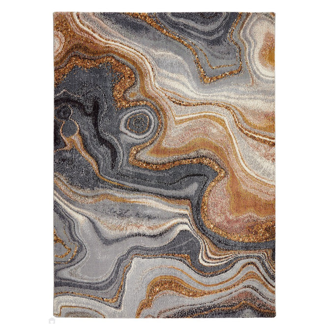 Amara AMA107 Modern Abstract Marbled Granite Stone High-Density Soft-Touch Polyester Blue/Bronze Rug-Concept Looms-Rug Love - The Most Loved Rug Store