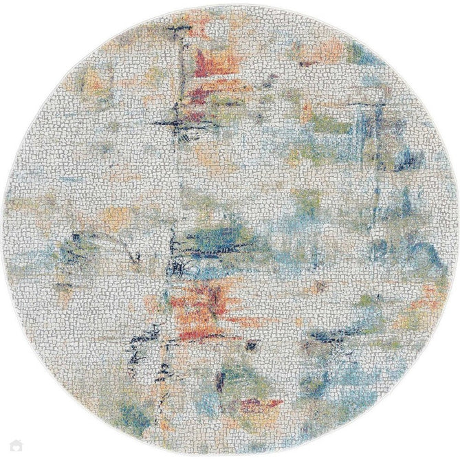 Ankara Global ANR09 Ivory/Multicolour Round Rug-Nourison-Rug Love - The Most Loved Rug Store