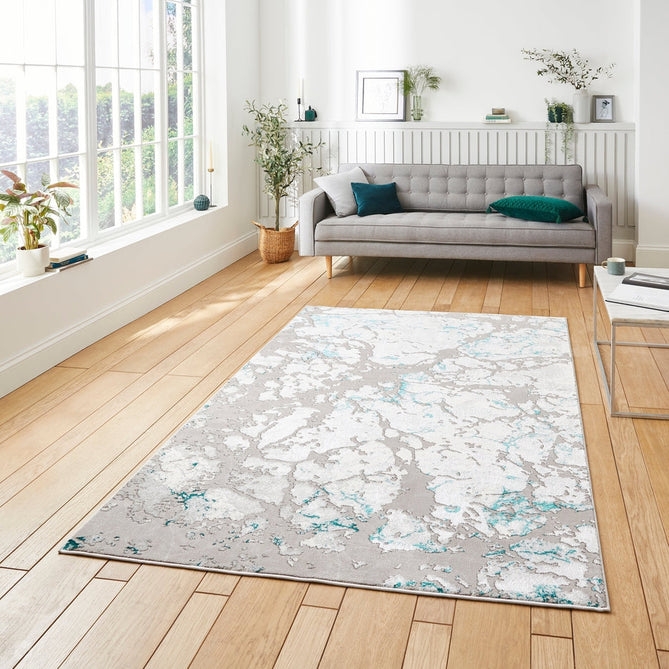 Apollo 2677 Modern Abstract Distressed Marble Metallic Shimmer High-Density Textured Flat Pile Grey/Green/Cream Rug-Think Rugs-Rug Love - The Most Loved Rug Store