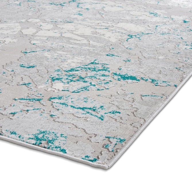 Apollo 2677 Modern Abstract Distressed Marble Metallic Shimmer High-Density Textured Flat Pile Grey/Green/Cream Rug-Think Rugs-Rug Love - The Most Loved Rug Store