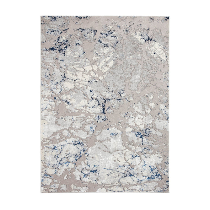 Apollo 2677 Modern Abstract Distressed Marble Metallic Shimmer High-Density Textured Flat Pile Grey/Navy/Cream Rug-Think Rugs-Rug Love - The Most Loved Rug Store