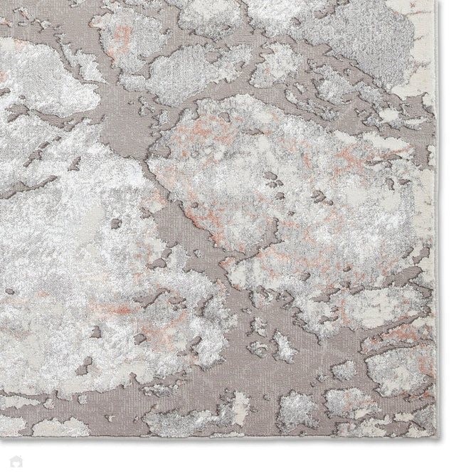 Apollo 2677 Modern Abstract Distressed Marble Metallic Shimmer High-Density Textured Flat Pile Grey/Rose/Cream Rug-Think Rugs-Rug Love - The Most Loved Rug Store