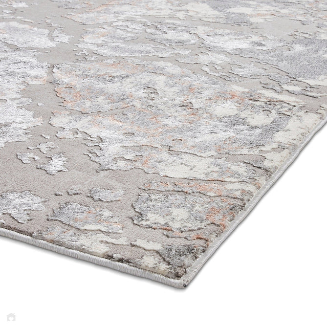 Apollo 2677 Modern Abstract Distressed Marble Metallic Shimmer High-Density Textured Flat Pile Grey/Rose/Cream Rug-Think Rugs-Rug Love - The Most Loved Rug Store