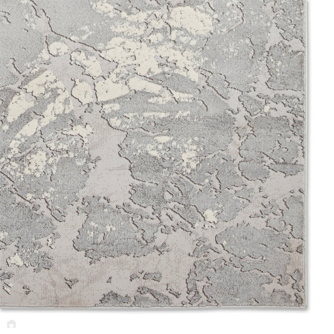 Apollo 2677 Modern Abstract Distressed Marble Metallic Shimmer High-Density Textured Flat Pile Grey/Silver/Ivory Rug-Think Rugs-Rug Love - The Most Loved Rug Store