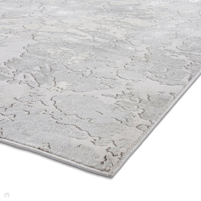 Apollo 2677 Modern Abstract Distressed Marble Metallic Shimmer High-Density Textured Flat Pile Grey/Silver/Ivory Rug-Think Rugs-Rug Love - The Most Loved Rug Store