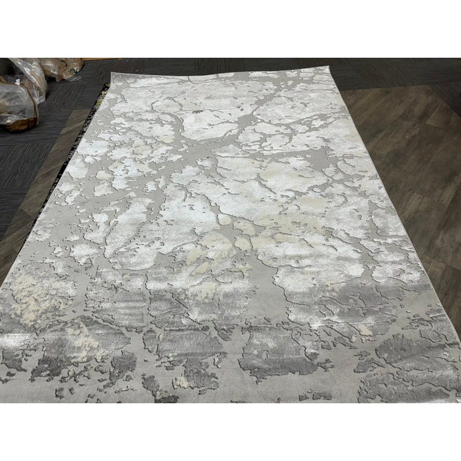 Apollo 2677 Modern Abstract Distressed Marble Metallic Shimmer High-Density Textured Flat Pile Grey/Silver/Ivory Rug-Think Rugs-Rug Love - The Most Loved Rug Store