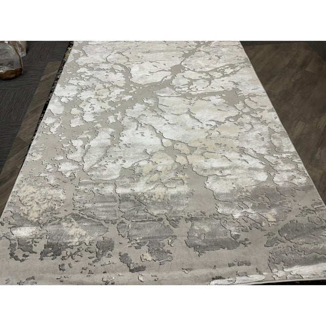 Apollo 2677 Modern Abstract Distressed Marble Metallic Shimmer High-Density Textured Flat Pile Grey/Silver/Ivory Rug-Think Rugs-Rug Love - The Most Loved Rug Store