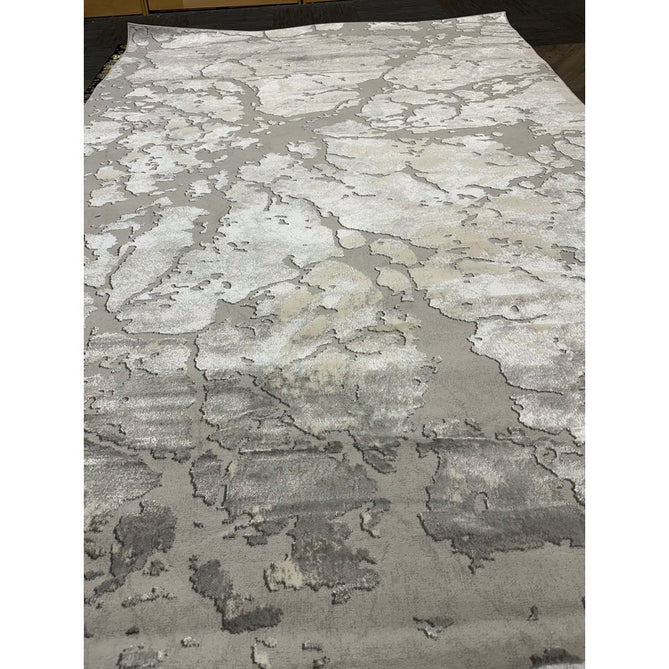 Apollo 2677 Modern Abstract Distressed Marble Metallic Shimmer High-Density Textured Flat Pile Grey/Silver/Ivory Rug-Think Rugs-Rug Love - The Most Loved Rug Store