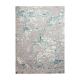 Apollo 2677 Modern Abstract Distressed Marble Metallic Shimmer High-Density Textured Low Profile Short-Pile Grey/Green/Cream Rug