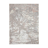 Apollo 2677 Modern Abstract Distressed Marble Metallic Shimmer High-Density Textured Low Profile Short-Pile Grey/Rose/Cream Rug