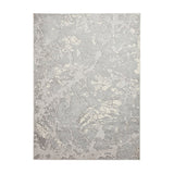 Apollo 2677 Modern Abstract Distressed Marble Metallic Shimmer High-Density Textured Low Profile Short-Pile Grey/Silver/Ivory Rug