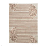 Apollo 2683 Modern Geometric Swirl Distressed Metallic Shimmer High-Density Textured Low Profile Short-Pile Beige/Grey/Bronze/Terra/Brown/Cream Rug