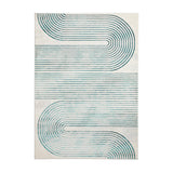 Apollo 2683 Modern Geometric Swirl Distressed Metallic Shimmer High-Density Textured Low Profile Short-Pile Grey/Green/Cream Rug