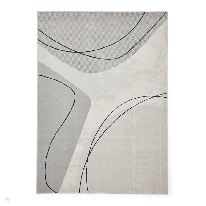 Apollo E9974 Modern Abstract Distressed Marble Metallic Shimmer High-Density Textured Flat Pile Grey/Blue Rug-Think Rugs-Rug Love - The Most Loved Rug Store