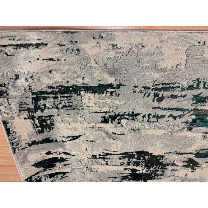 Apollo GR579 Modern Abstract Distressed Metallic Shimmer High-Density Textured Flat Pile Grey/Green/Cream Rug-Think Rugs-Rug Love - The Most Loved Rug Store