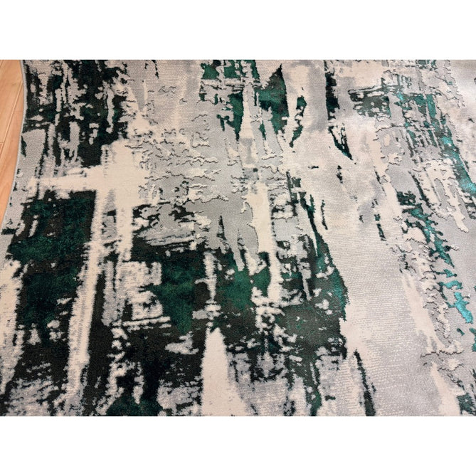 Apollo GR579 Modern Abstract Distressed Metallic Shimmer High-Density Textured Flat Pile Grey/Green/Cream Rug-Think Rugs-Rug Love - The Most Loved Rug Store