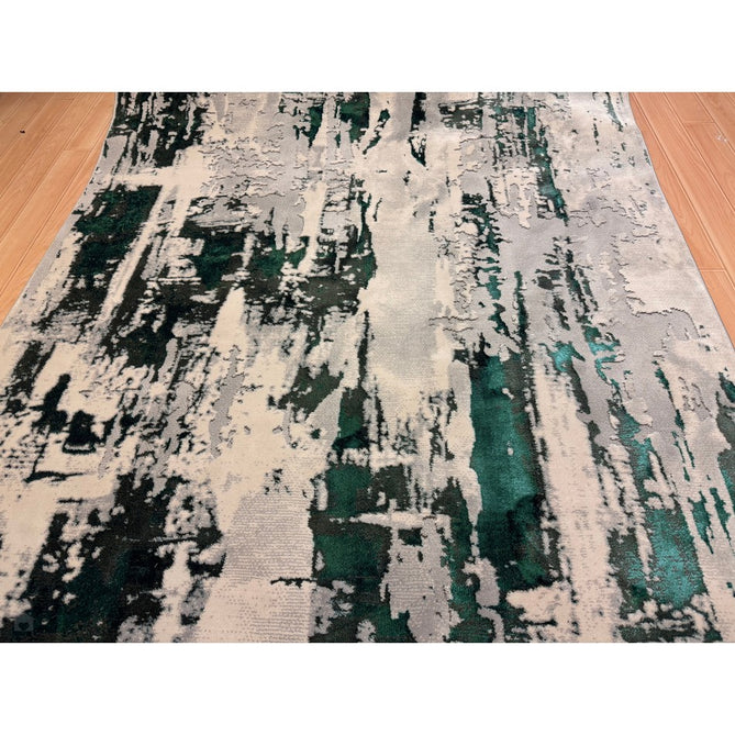 Apollo GR579 Modern Abstract Distressed Metallic Shimmer High-Density Textured Flat Pile Grey/Green/Cream Rug-Think Rugs-Rug Love - The Most Loved Rug Store